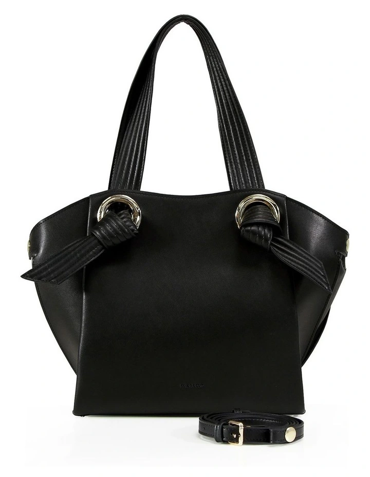 Heart Of Gold Leather Shoulder Bag in Black image 4