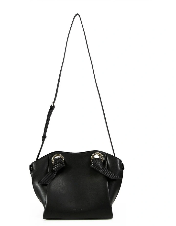 Heart Of Gold Leather Shoulder Bag in Black image 5