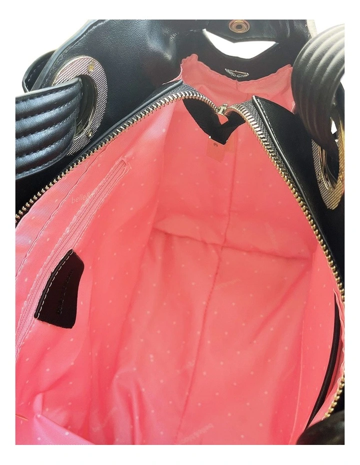 Heart Of Gold Leather Shoulder Bag in Black image 6
