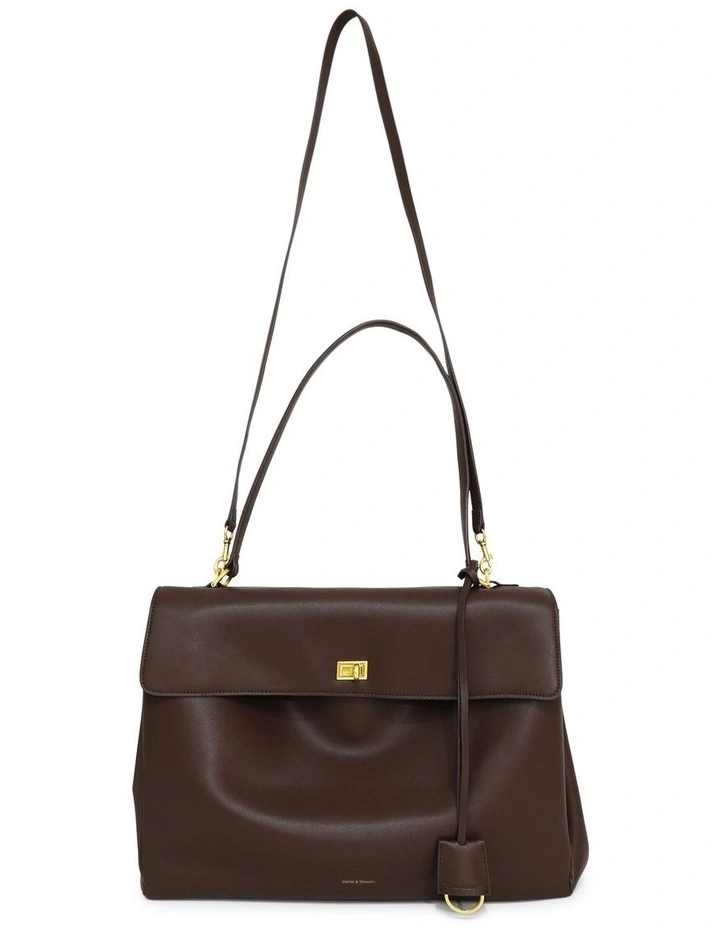 Skyfall Leather Shoulder Bag in Chocolate image 2