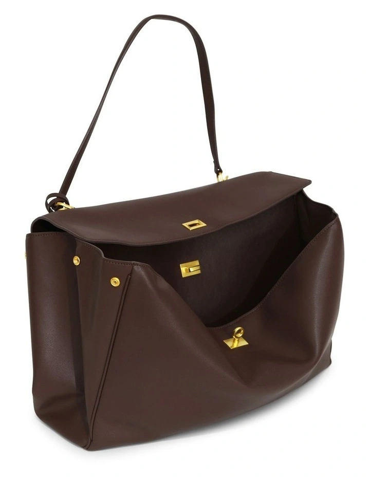 Skyfall Leather Shoulder Bag in Chocolate image 5