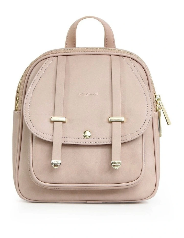 Camila Leather Backpack in Dusty Pink image 1