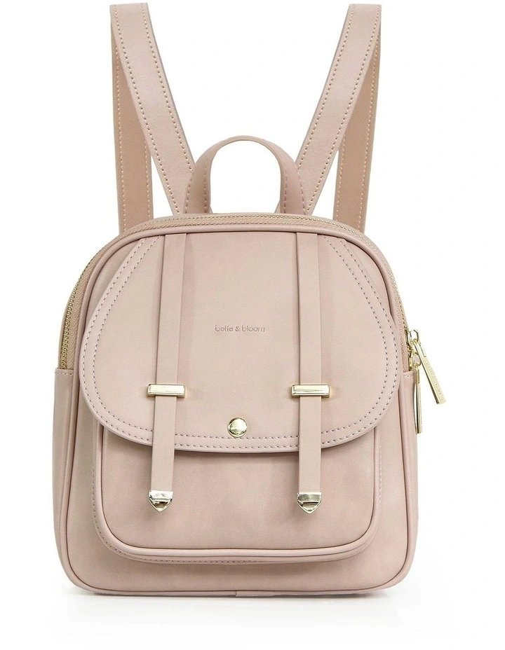 Camila Leather Backpack in Dusty Pink image 2