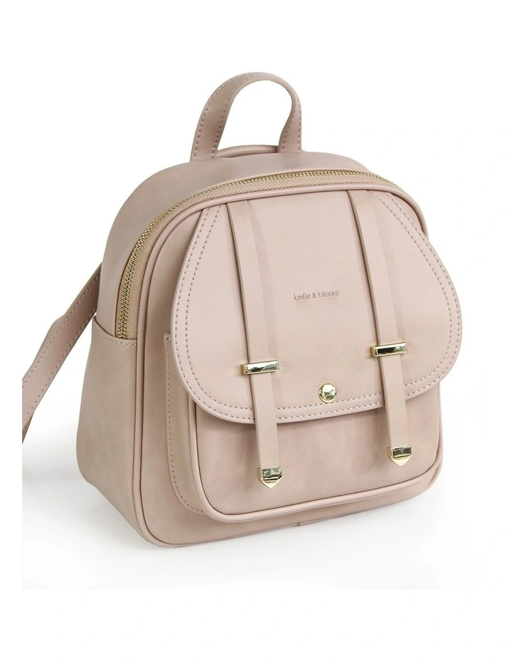 Camila Leather Backpack in Dusty Pink image 3