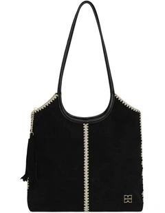 Back To Friends Suede Shopper in Black
