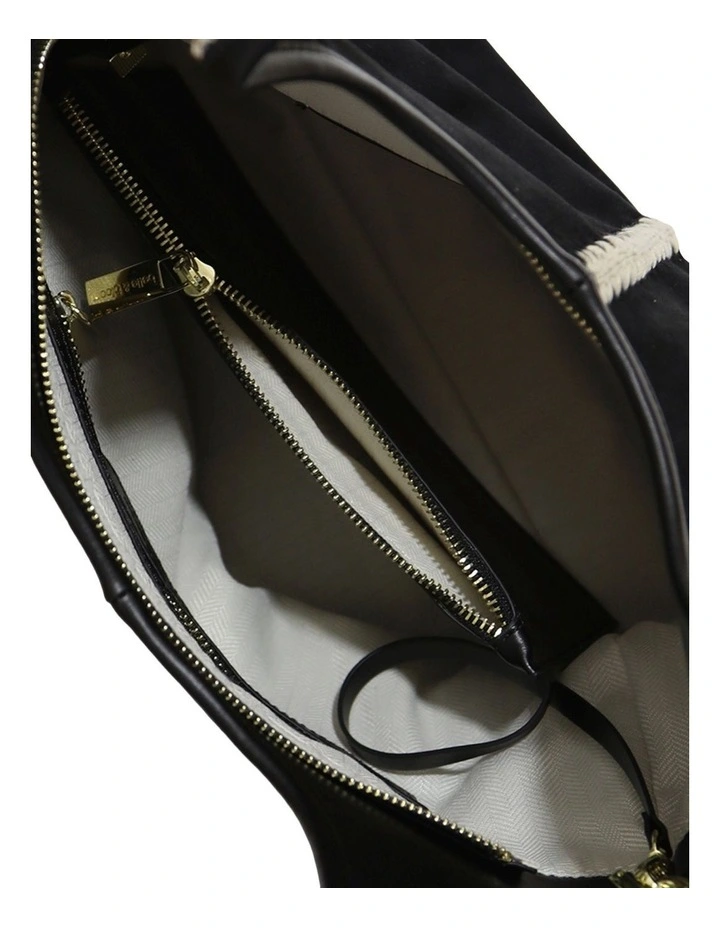 Back To Friends Suede Shopper in Black image 6
