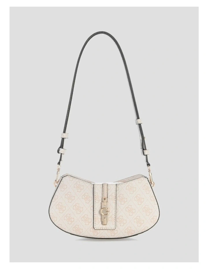 Yvonne Mini Curved Shoulder Bag in Stone Logo image 1