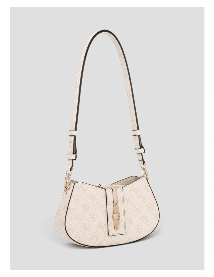 Yvonne Mini Curved Shoulder Bag in Stone Logo image 3