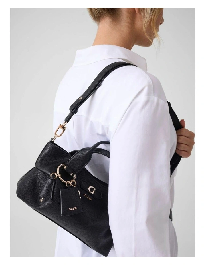 Suzy Mini Compartment Satchel Bag in Black image 3