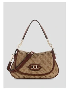 Samantha Flap Shoulder Bag in Brown