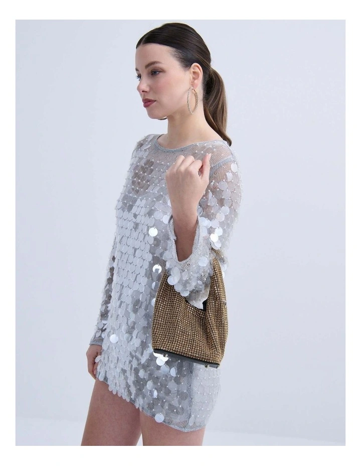 Paris Rhinestone Handbag - Gold image 2
