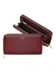BOSS Signature Lady Burgundy Travel Wallet