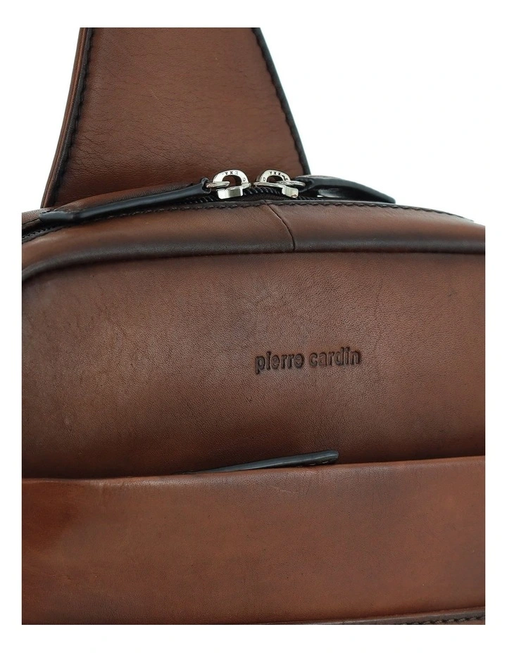 Pierre Cardin Genuine Leather Sling Bag in Brandy image 4