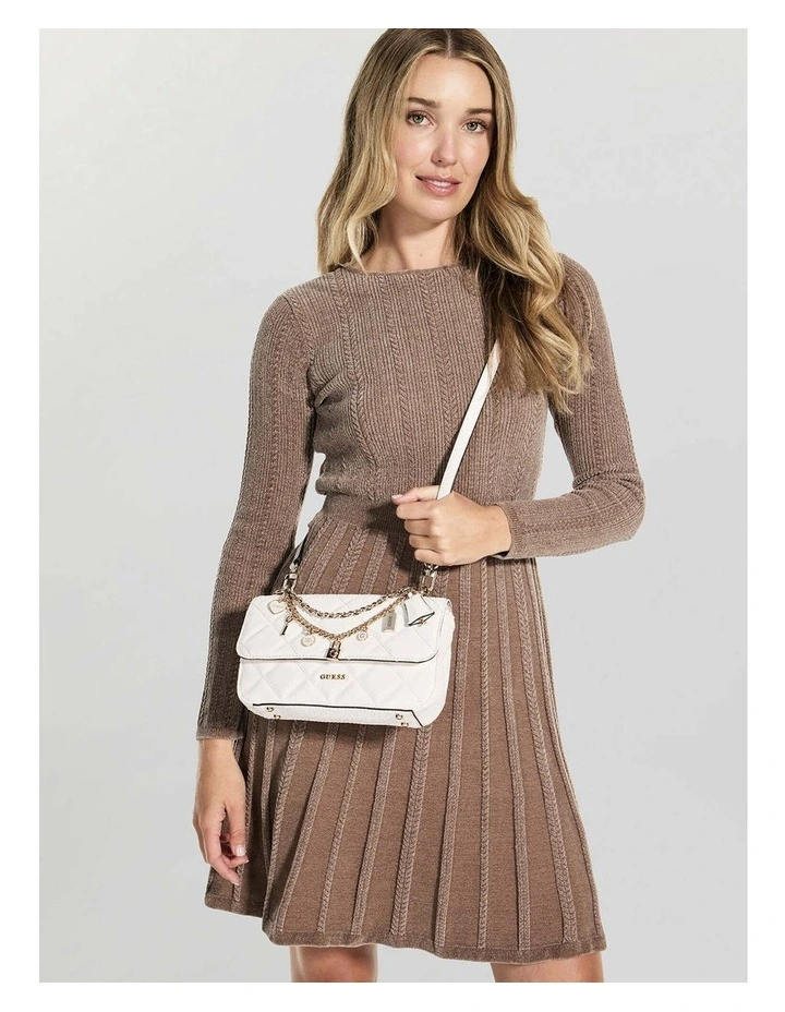 Libby Flap Crossbody Bag in White image 2