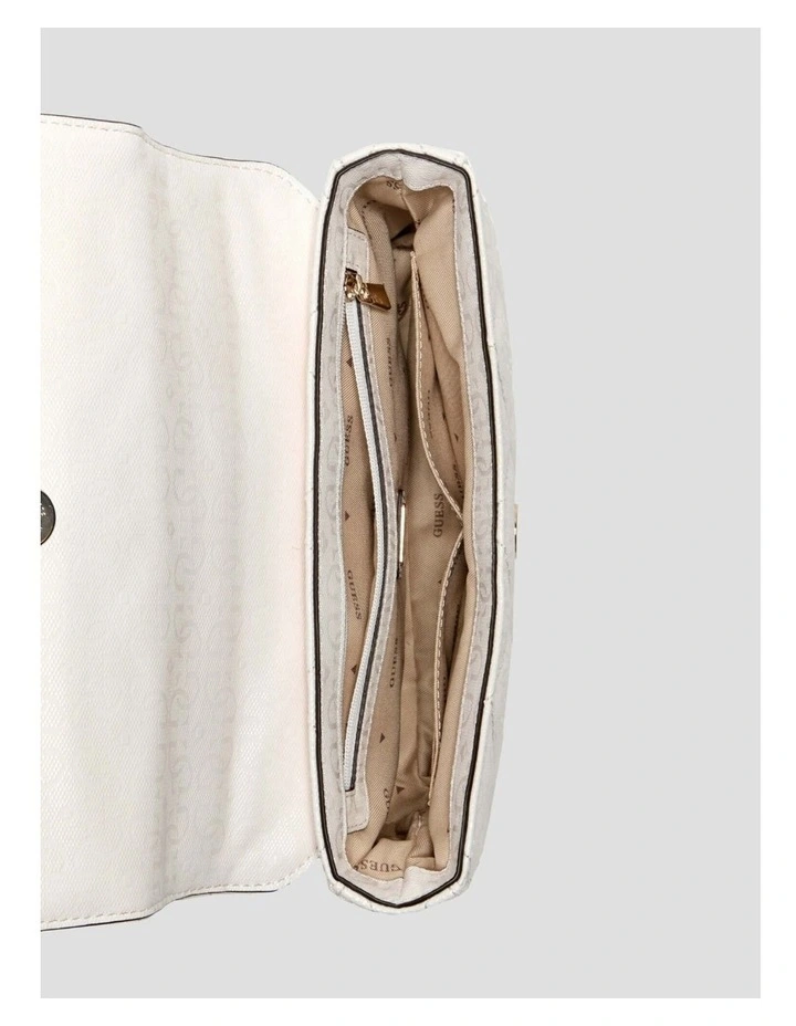 Libby Flap Crossbody Bag in White image 4