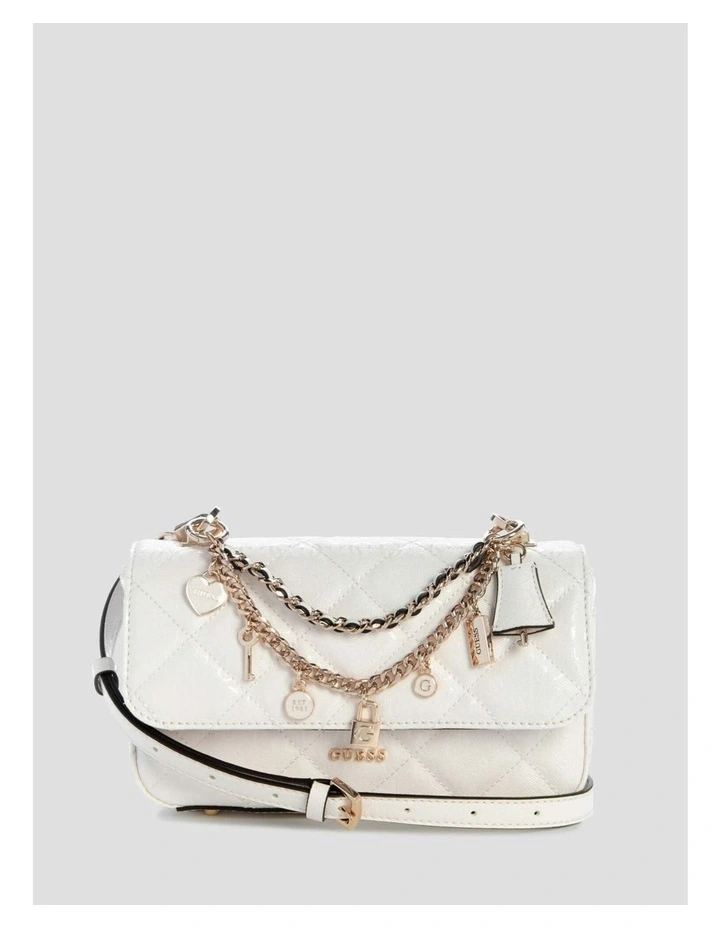 Libby Flap Crossbody Bag in White image 6
