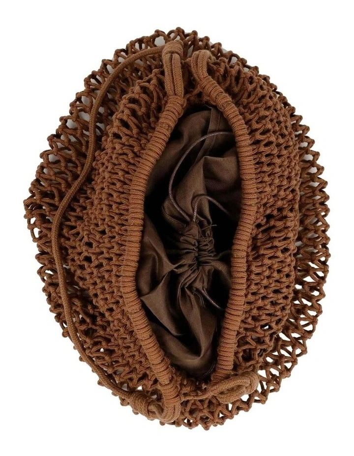 Marcie Knotted Net Shoulder Bag - Brown image 3