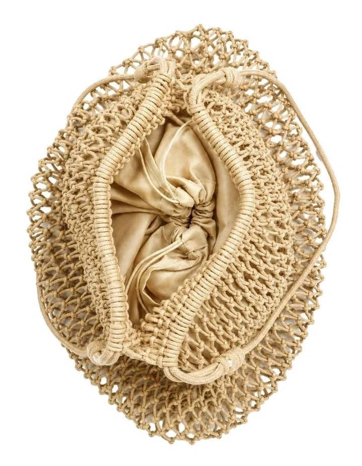 Marcie Knotted Net Shoulder Bag - Tan image 5