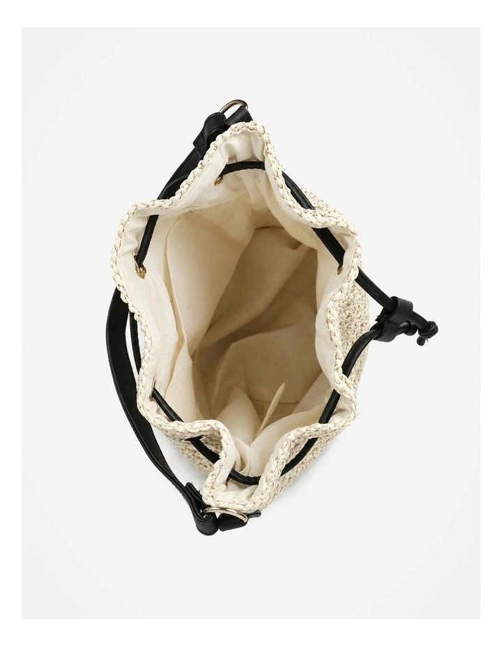 Paige Multiway Straw Bucket Bag - Cream image 6