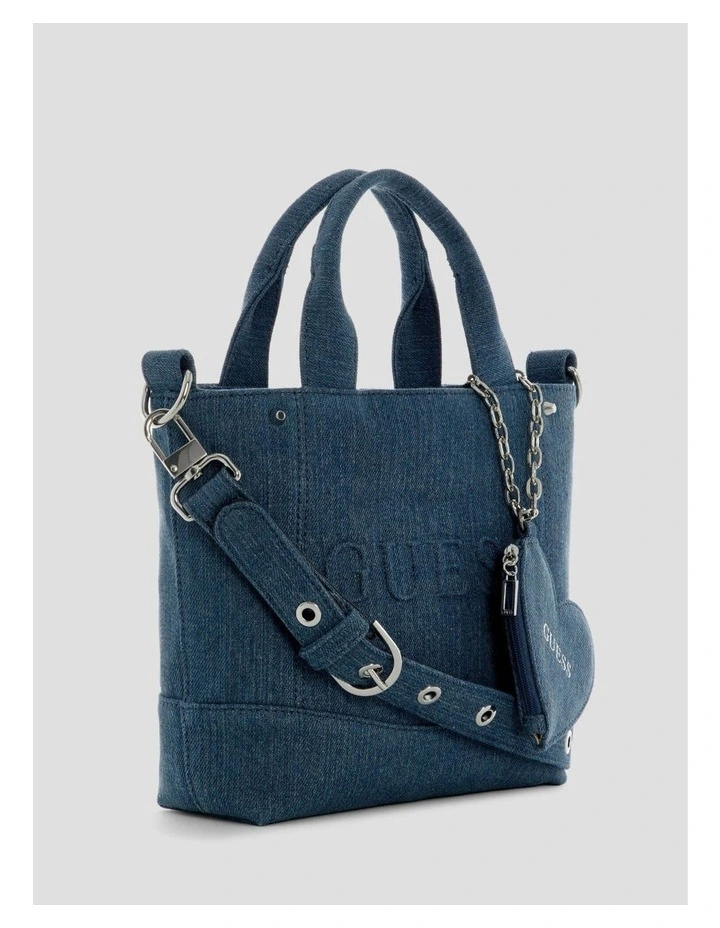 Sasha Denim Mini Tote Bag in Blue image 2