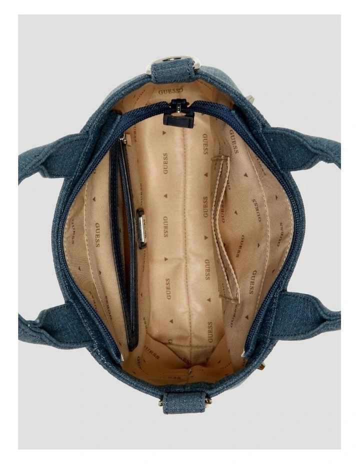 Sasha Denim Mini Tote Bag in Blue image 3