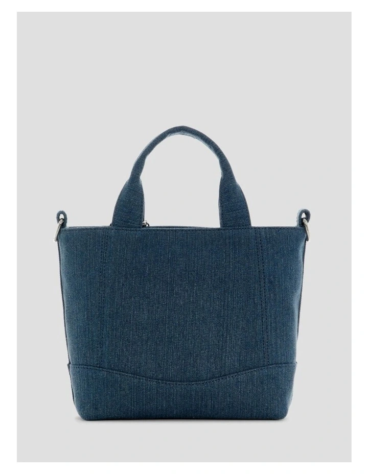 Sasha Denim Mini Tote Bag in Blue image 4
