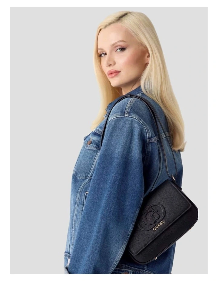 Isola Convertible Crossbody Flap Bag in Black image 2