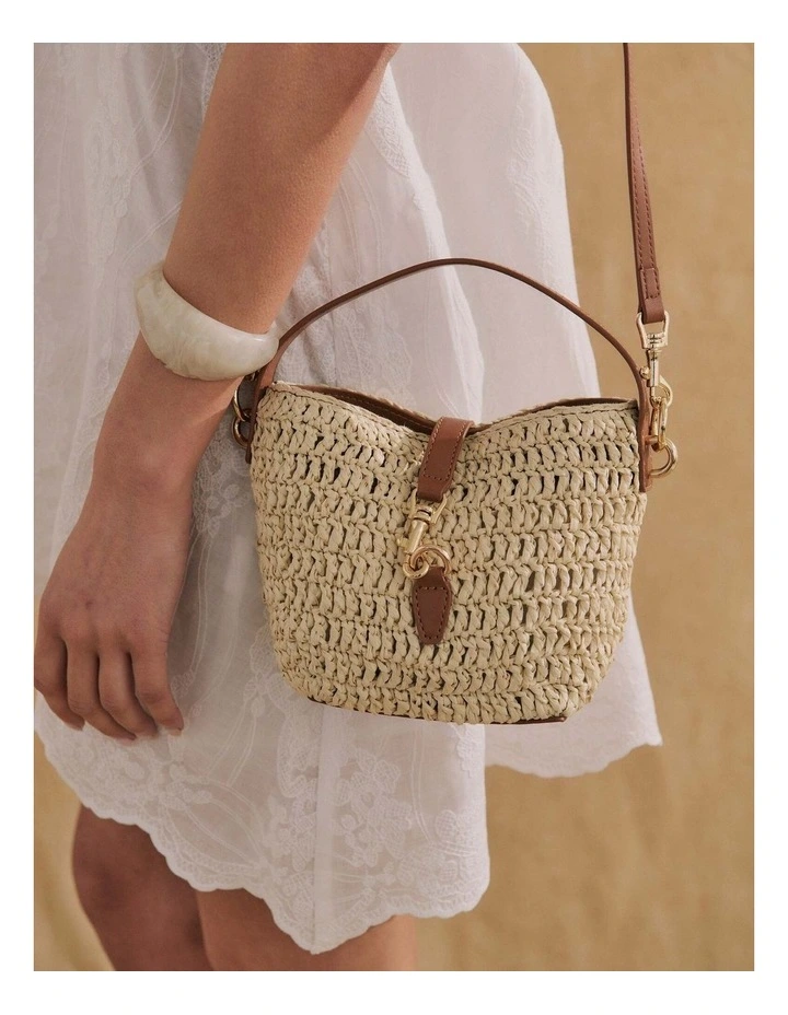 Jolie Multiway Mini Straw Bag - Beige image 2