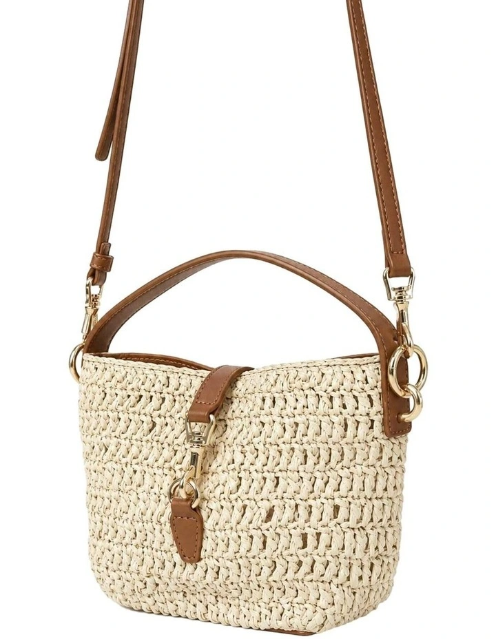 Jolie Multiway Mini Straw Bag - Beige image 3