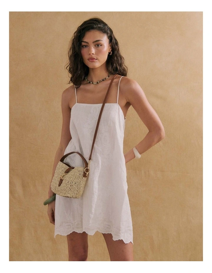 Jolie Multiway Mini Straw Bag - Beige image 4
