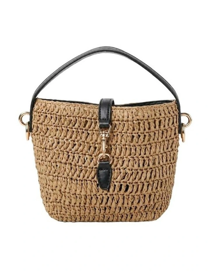 Jolie Multiway Mini Straw Bag - Tan image 1