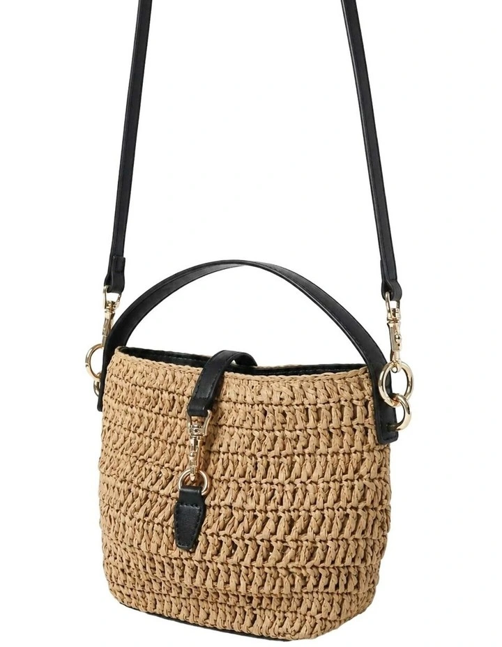 Jolie Multiway Mini Straw Bag - Tan image 3