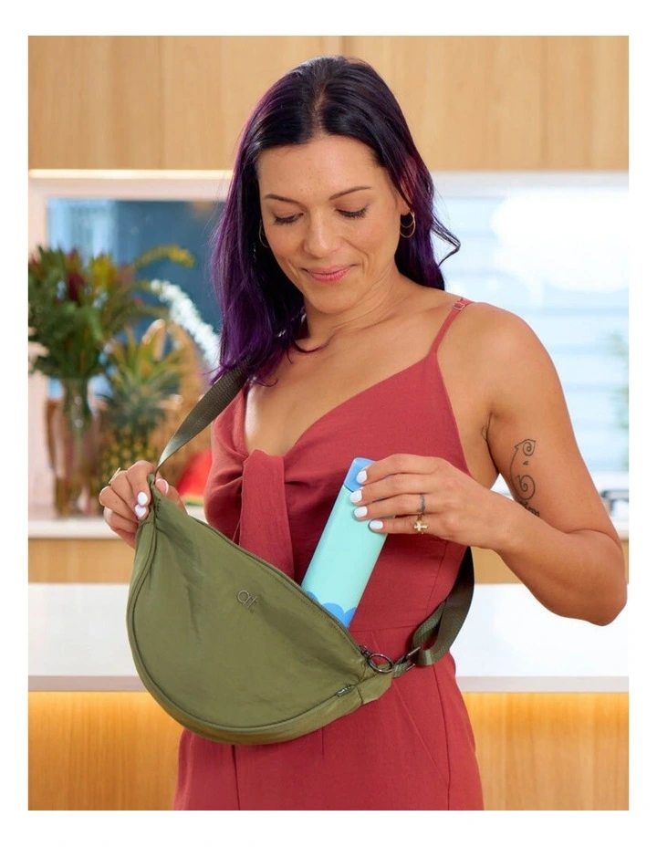 Crossbody Sling Stylish Shoulder Bag Olive 34cm image 3