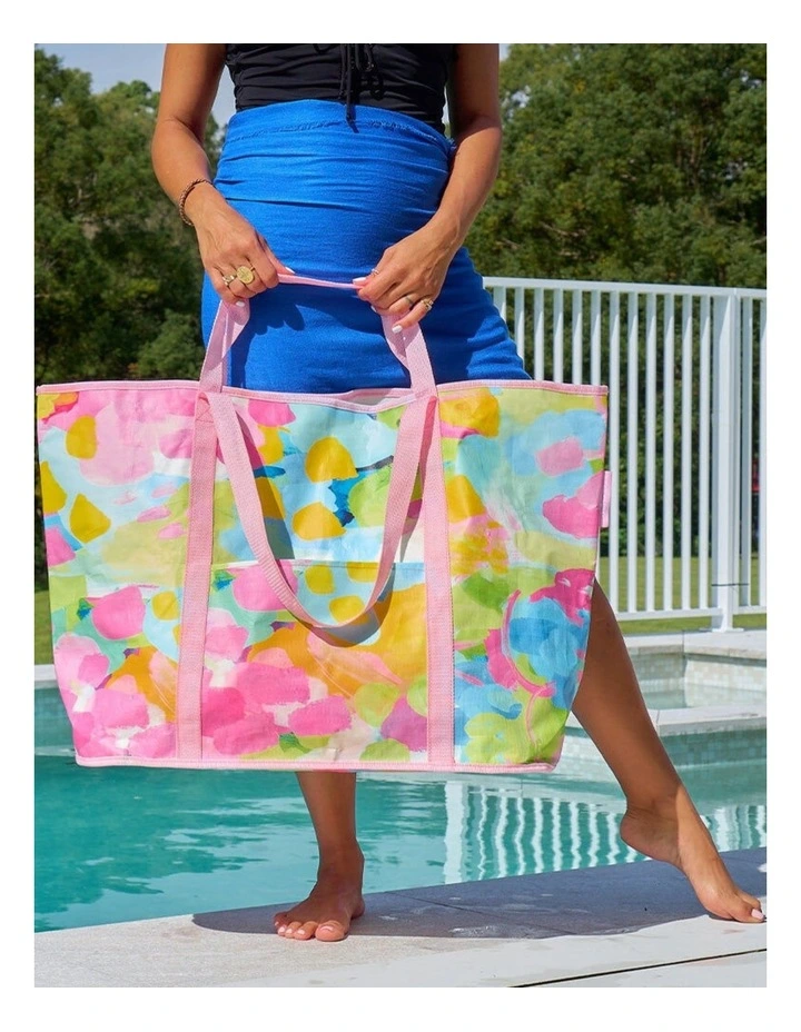 Jumbo Beach Bag Tote Waterproof Light Weight 72x47cm Good Vibes image 2