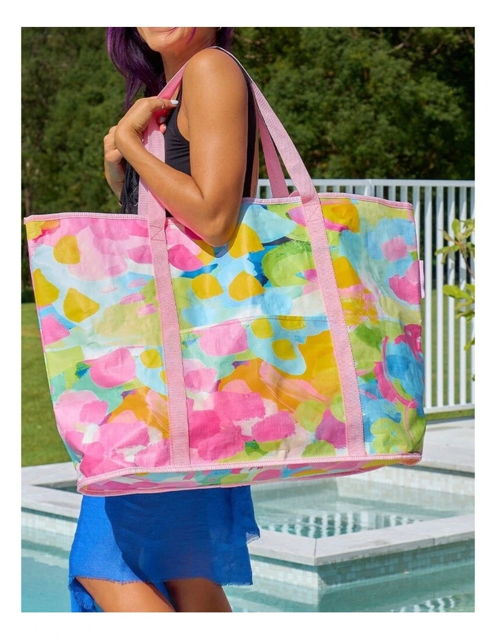Jumbo Beach Bag Tote Waterproof Light Weight 72x47cm Good Vibes image 5
