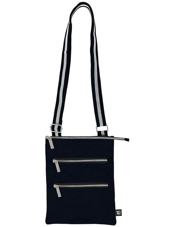 Travel 3-Zip Sling Bag Black Compact 23.5x18.5cm image 1