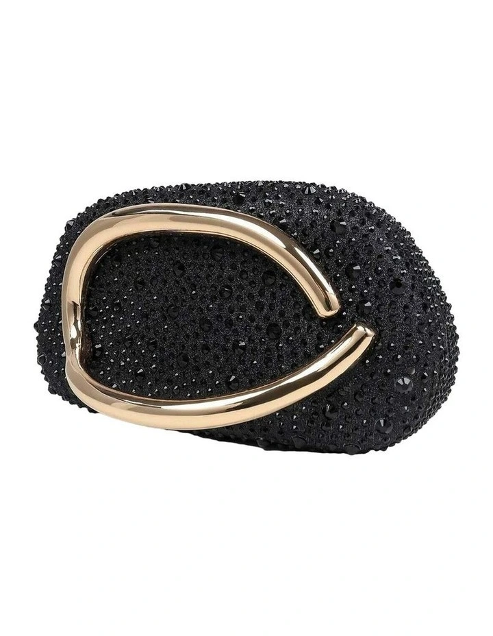 Celina Crystal Statement Clutch Bag - Black image 6