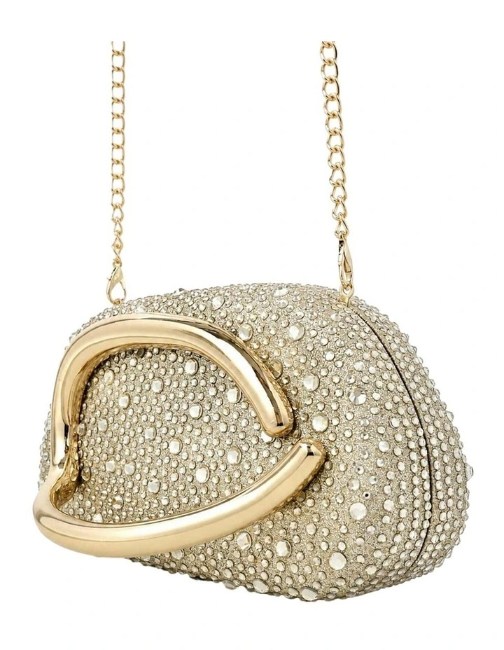 Celina Crystal Statement Clutch Bag - Gold image 3