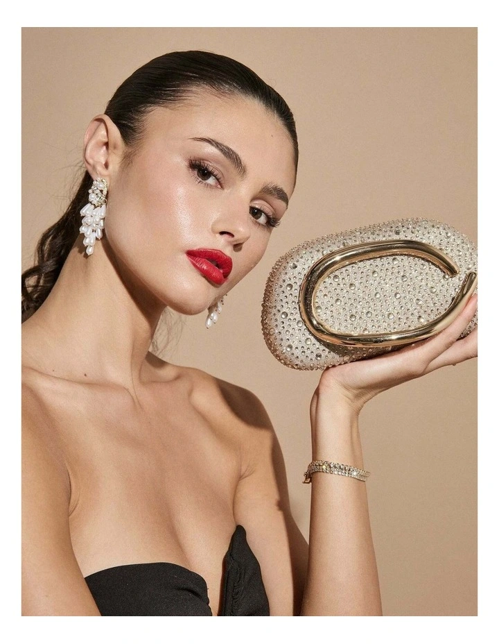 Celina Crystal Statement Clutch Bag - Gold image 4