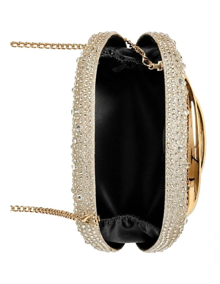 Celina Crystal Statement Clutch Bag - Gold image 7