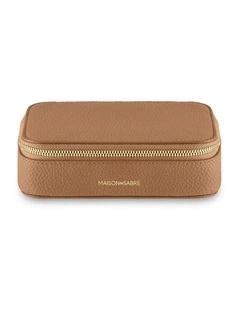 The Leather Jewellery Case in Sandstone Brown