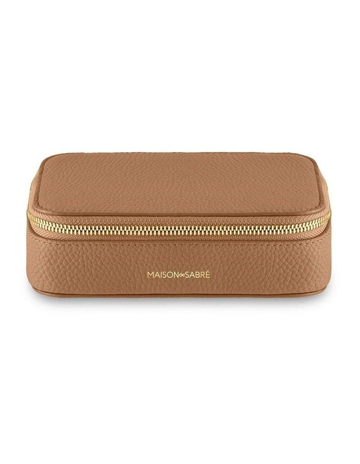 The Leather Jewellery Case in Sandstone Brown image 1