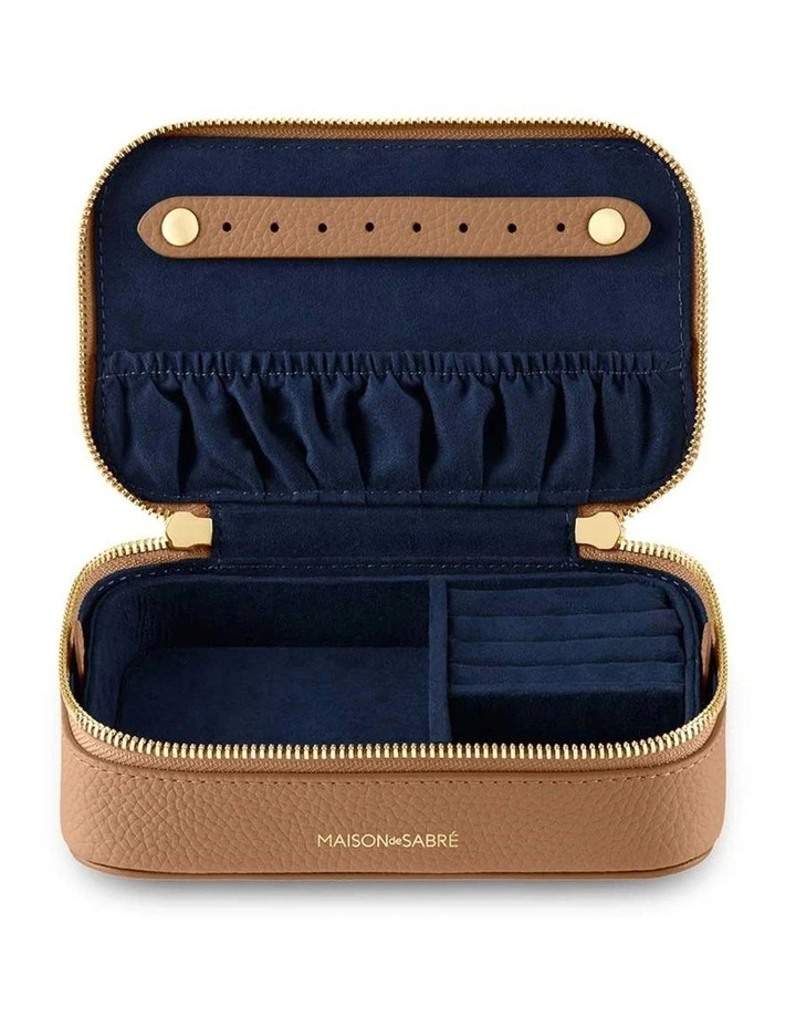 The Leather Jewellery Case in Sandstone Brown image 2