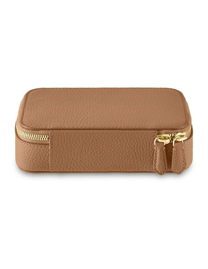 The Leather Jewellery Case in Sandstone Brown image 3