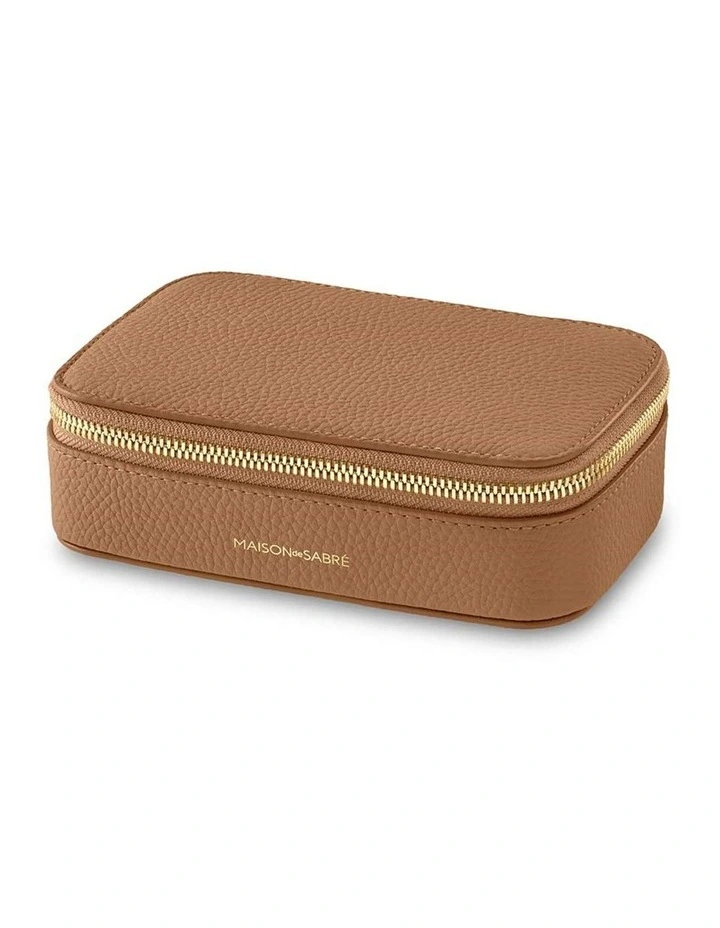 The Leather Jewellery Case in Sandstone Brown image 4