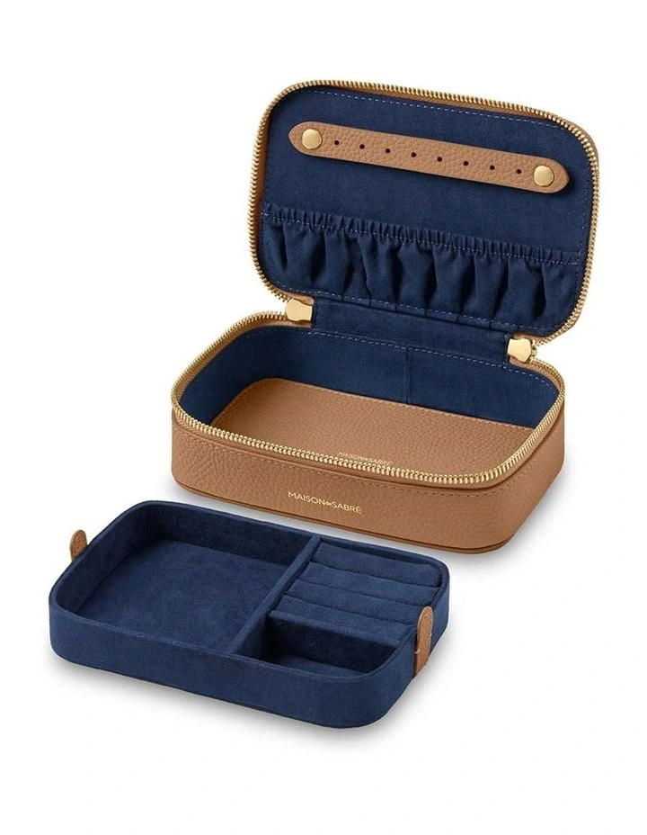 The Leather Jewellery Case in Sandstone Brown image 6