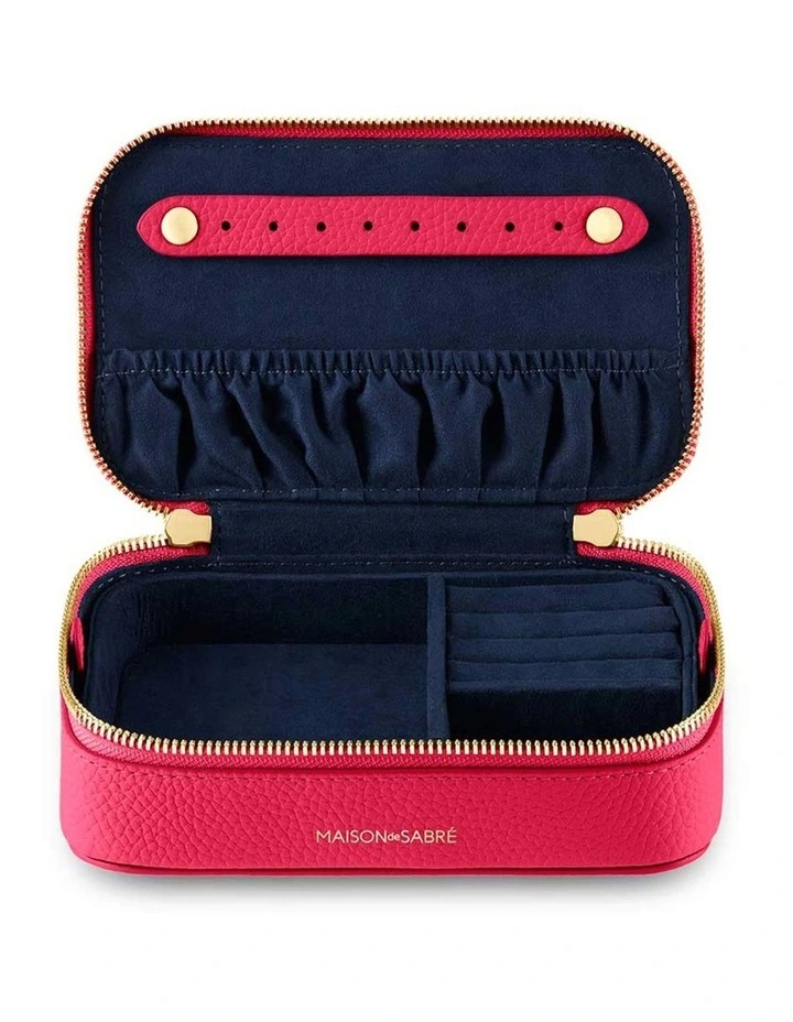 The Leather Jewellery Case in Shibuya Fuchsia image 2