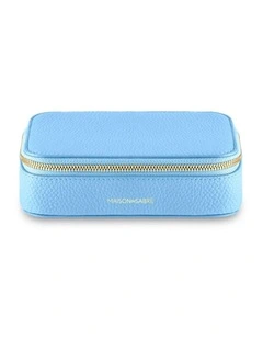 The Leather Jewellery Case in Sky Blue