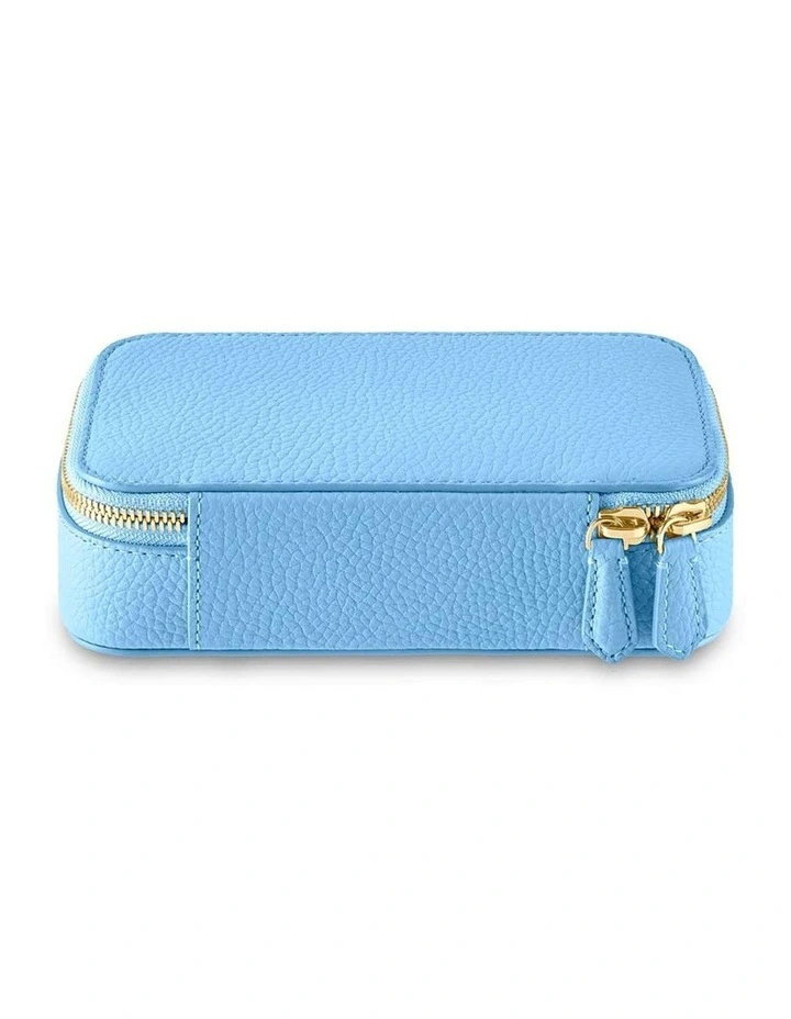 The Leather Jewellery Case in Sky Blue image 4
