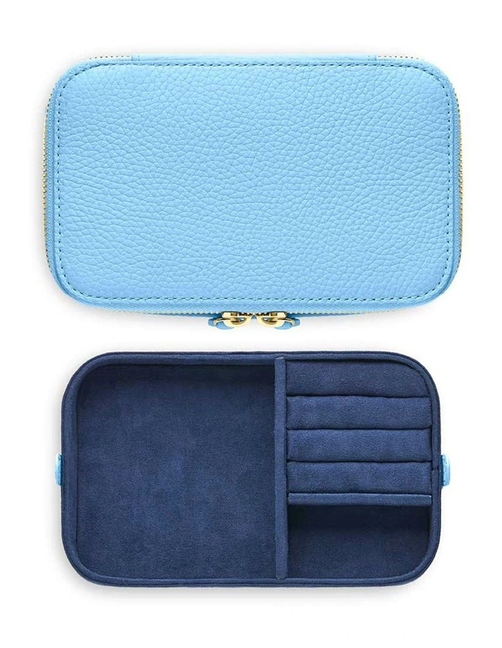 The Leather Jewellery Case in Sky Blue image 5